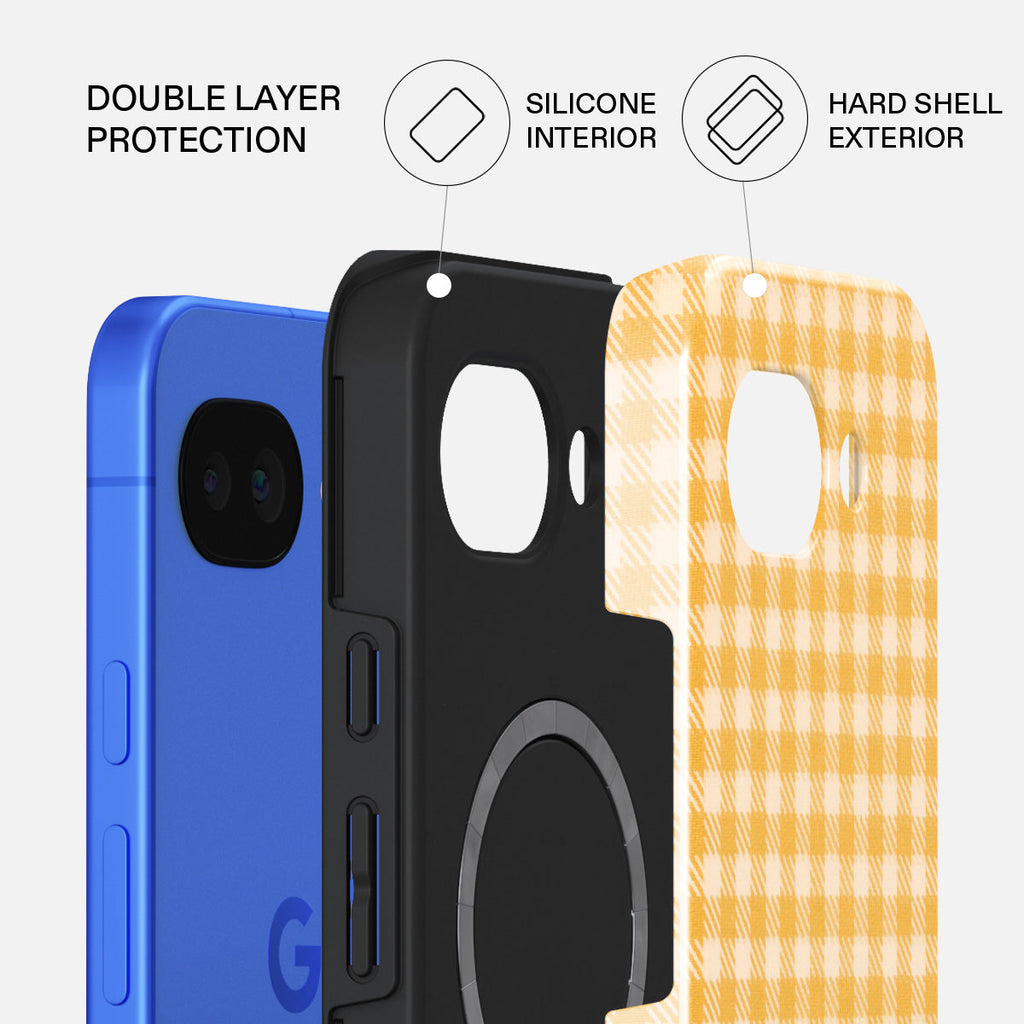 Tuscan Sun - Yellow Plaid Google Pixel 10a Case
