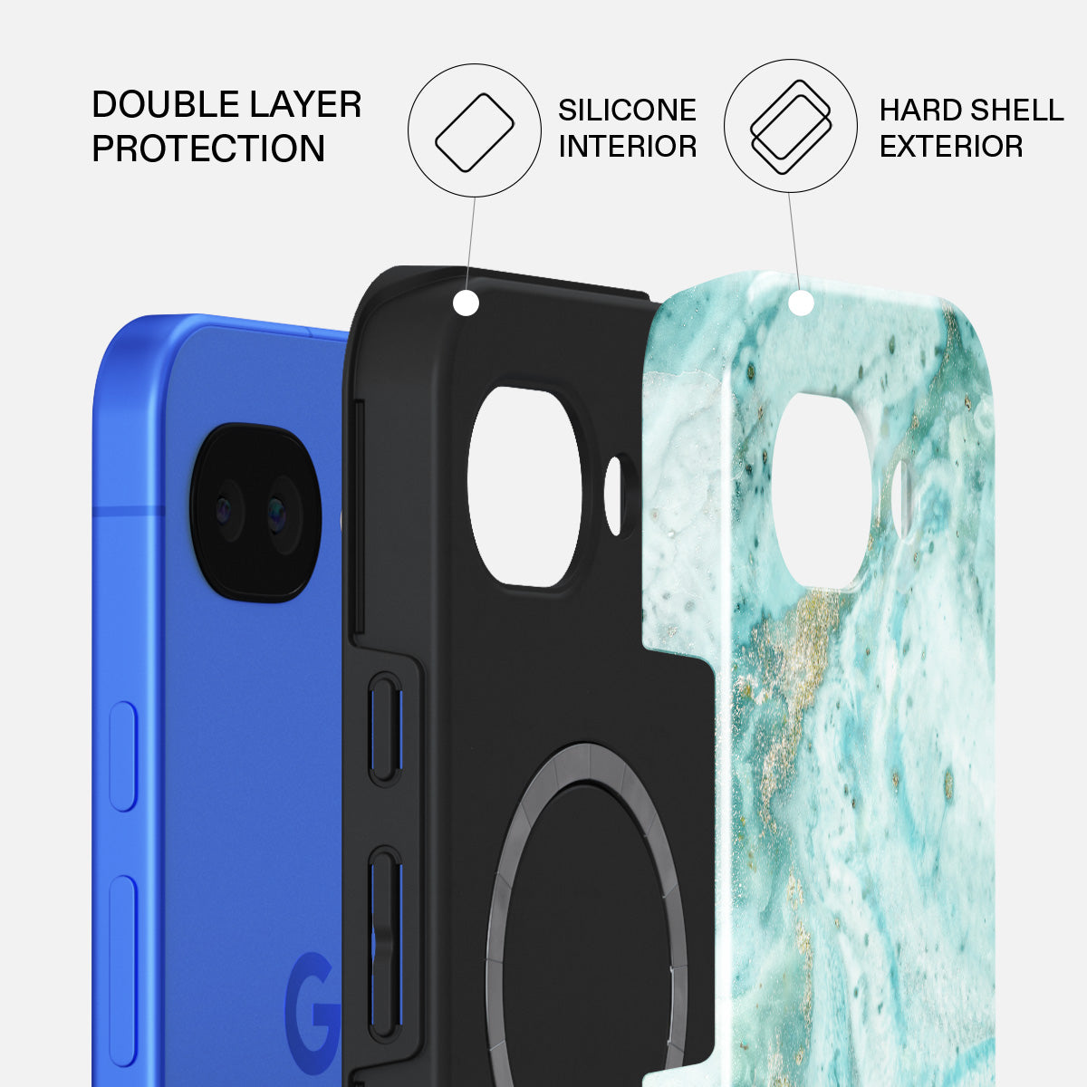 Uluwatu Waves - Teal Google Pixel 10a Case